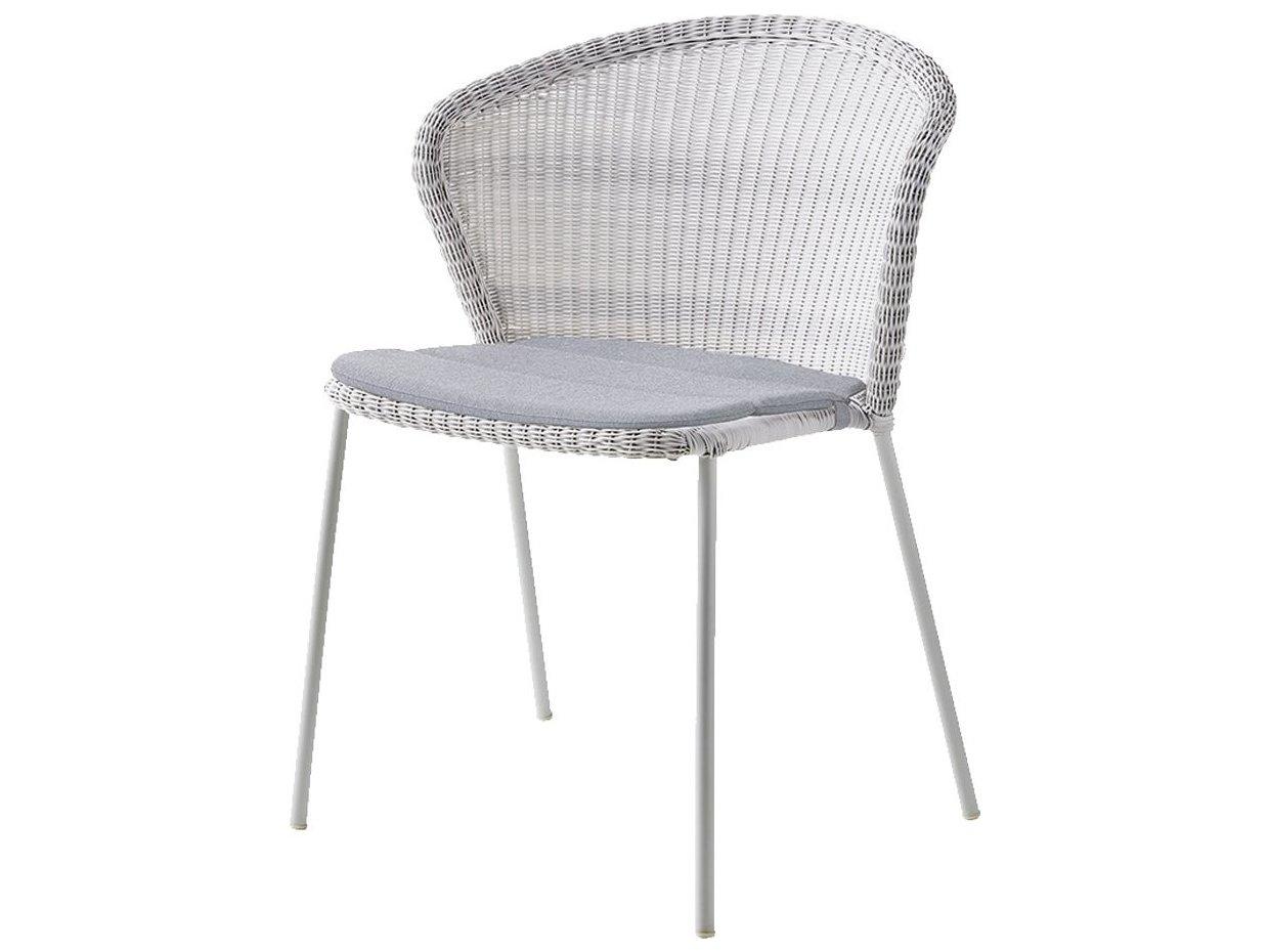 Cane Line Outdoor Lean Aluminum Wicker Stackable Dining Side Chair