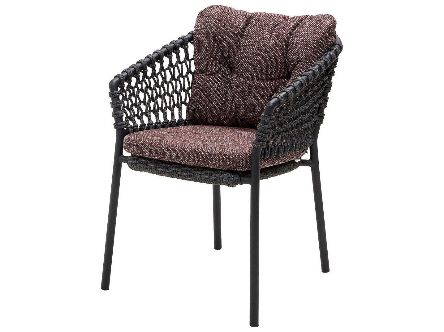 Cane Line Outdoor Ocean Aluminum Soft Rope Stackable Dining Arm Chair