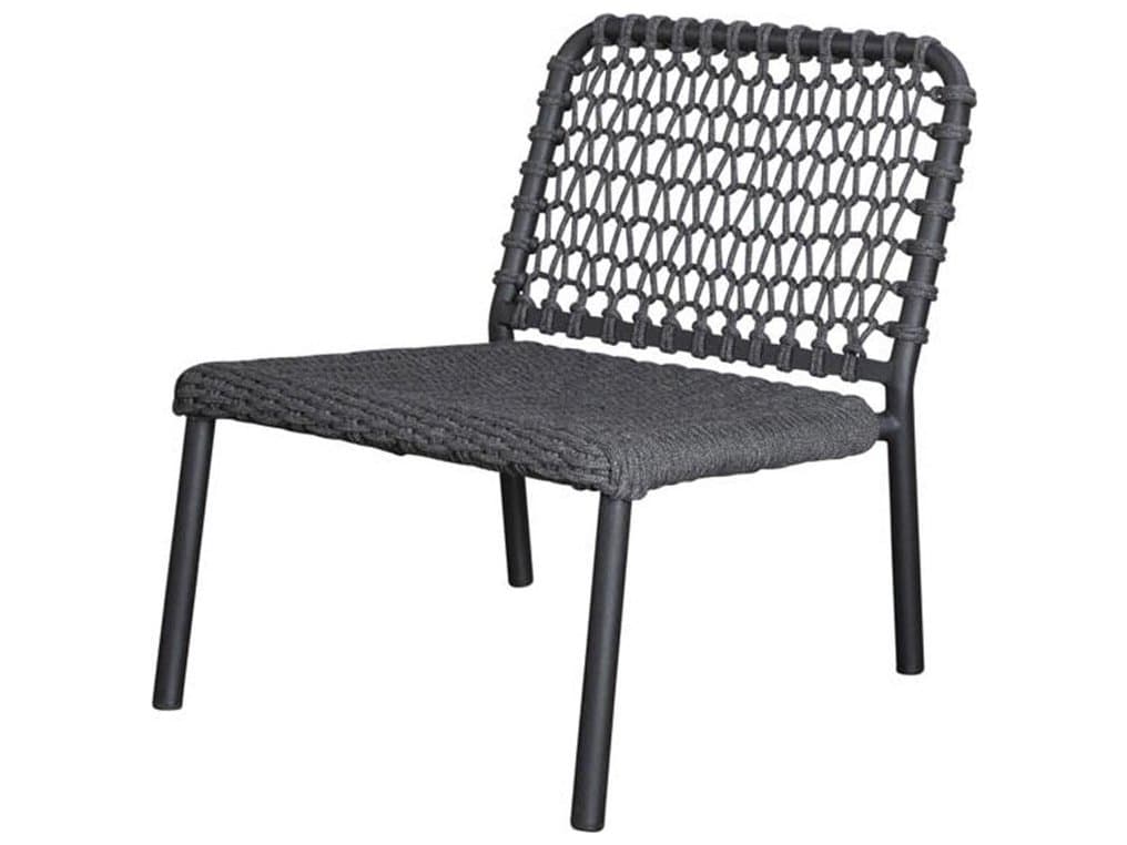 Cane Line Outdoor Ocean Dark Grey Aluminum Soft Rope Modular Lounge Chair