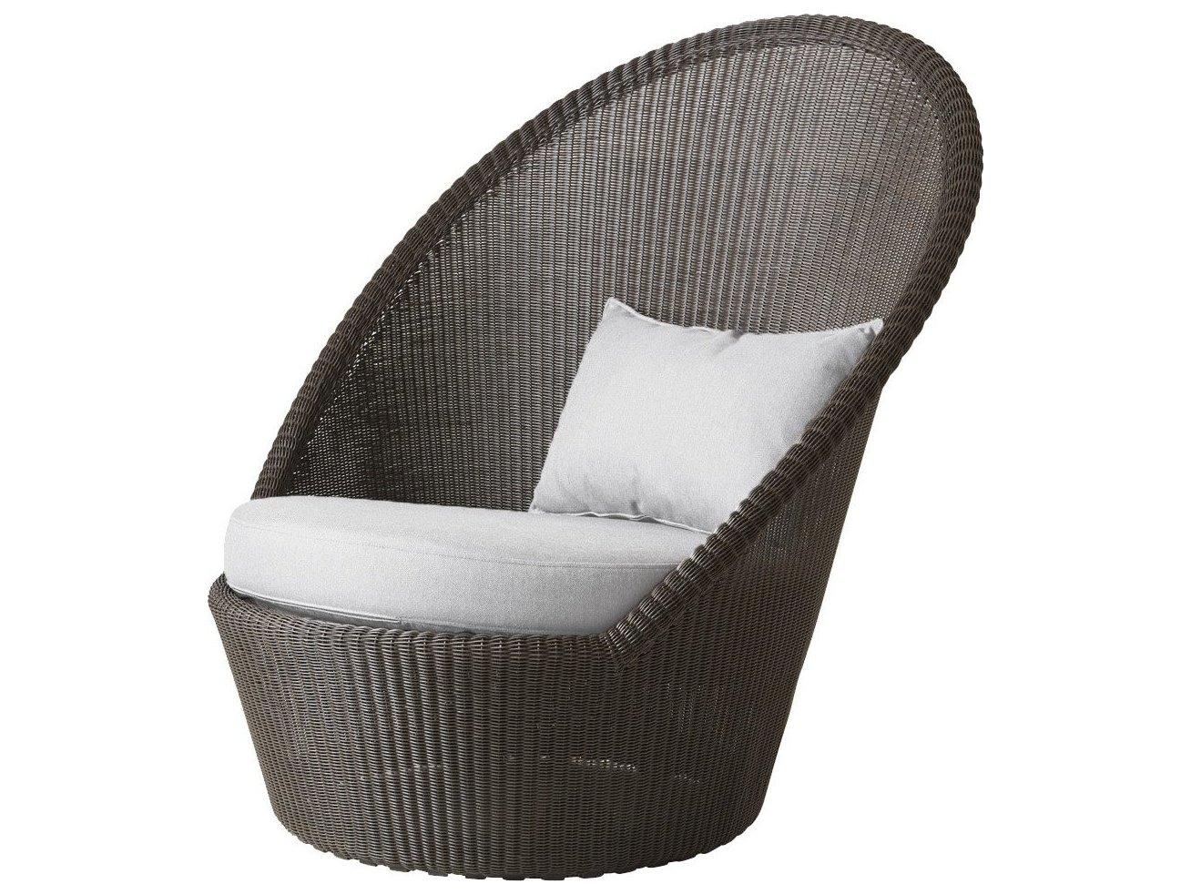 Cane Line Outdoor Kingston Wicker Sun Lounge Chair with Wheels