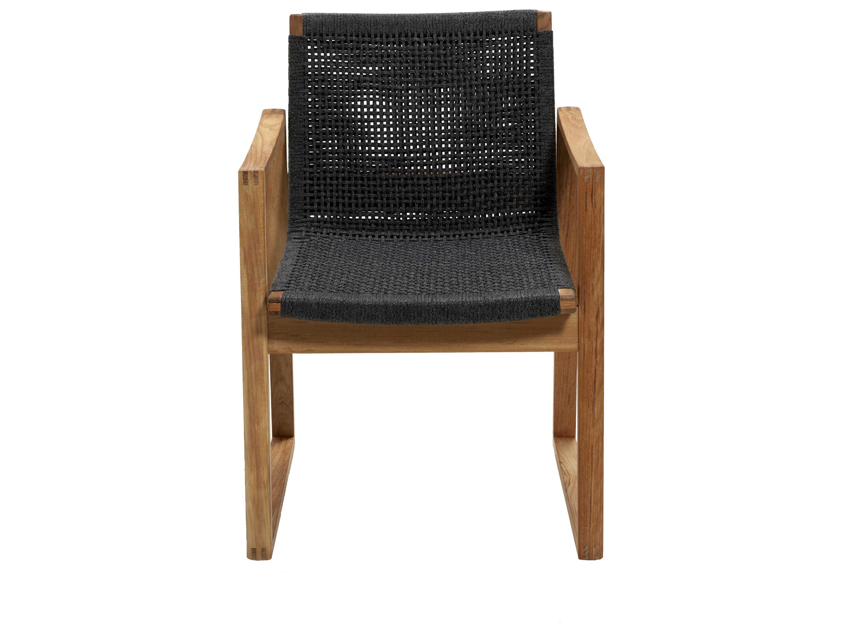 Cane Line Outdoor Endless Teak / Dark Grey Soft Rope Dining Arm Chair