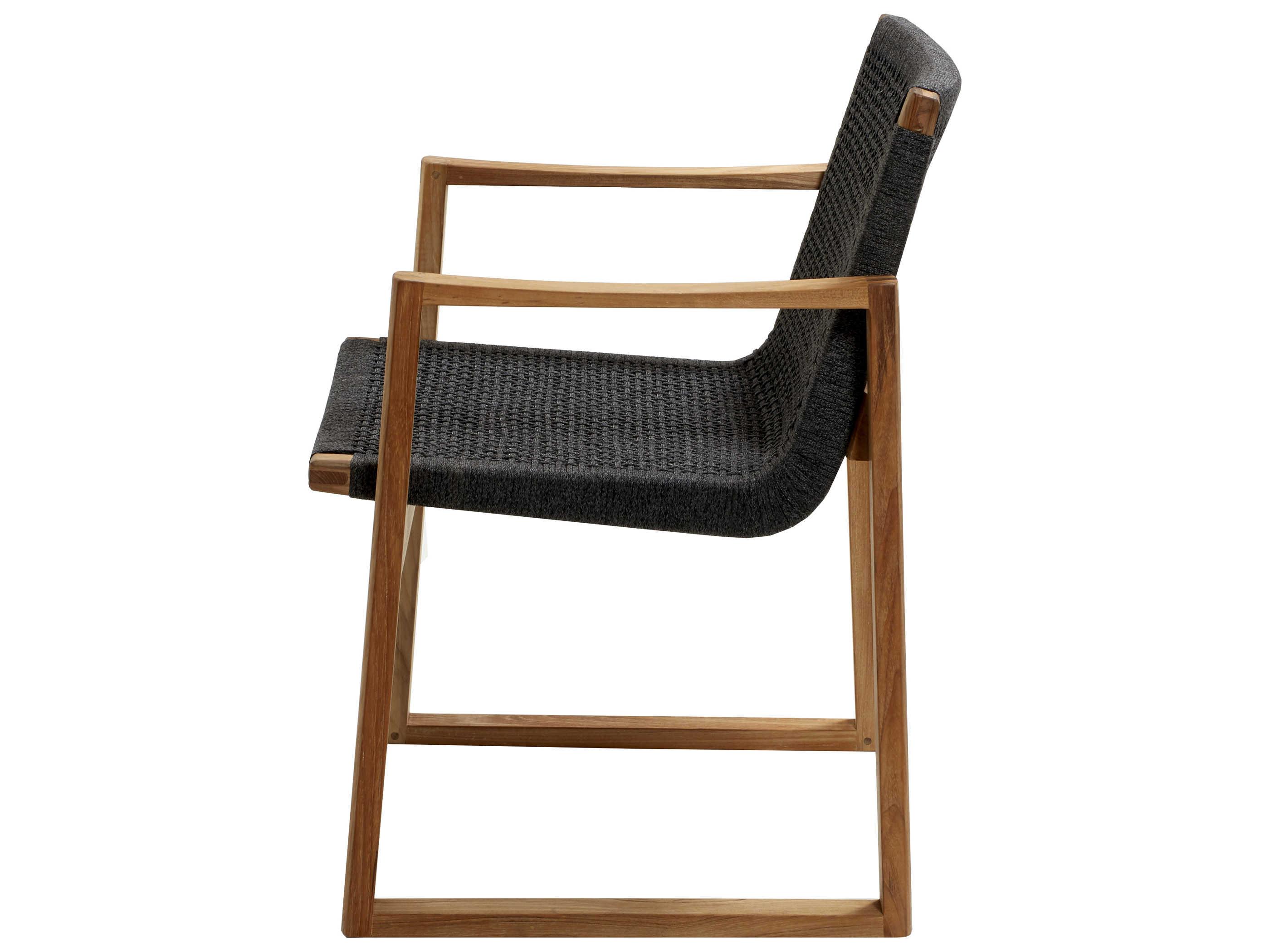Cane Line Outdoor Endless Teak / Dark Grey Soft Rope Dining Arm Chair