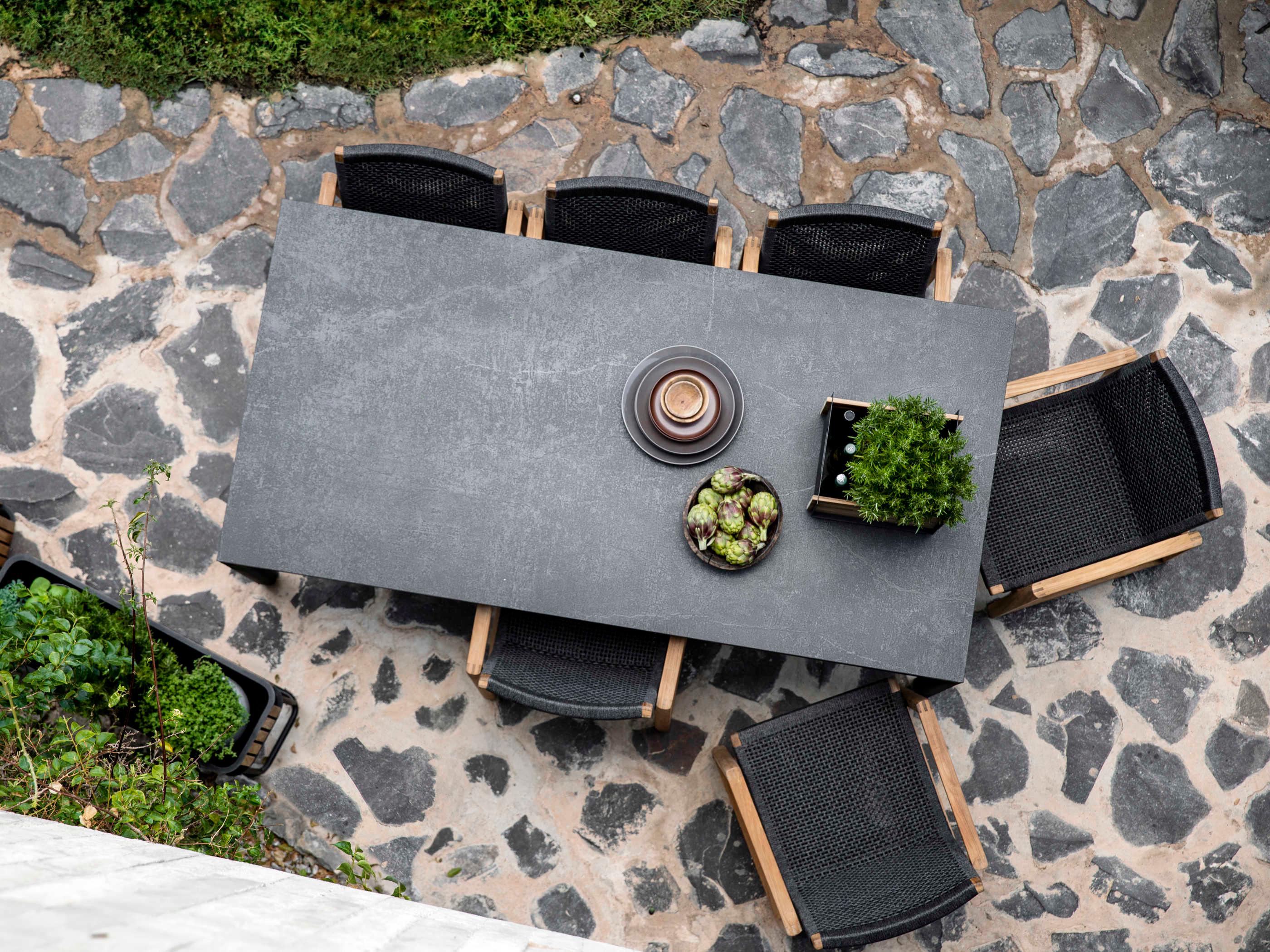 Cane Line Outdoor Endless Teak / Dark Grey Soft Rope Dining Arm Chair