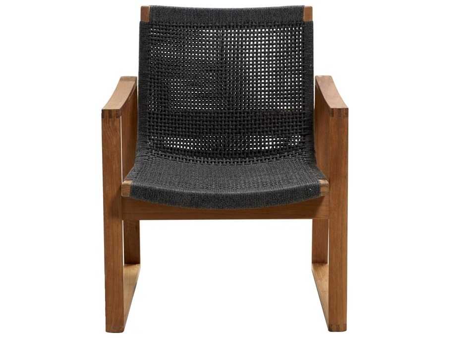 Cane Line Outdoor Endless Teak / Dark Grey Soft Rope Lounge Chair