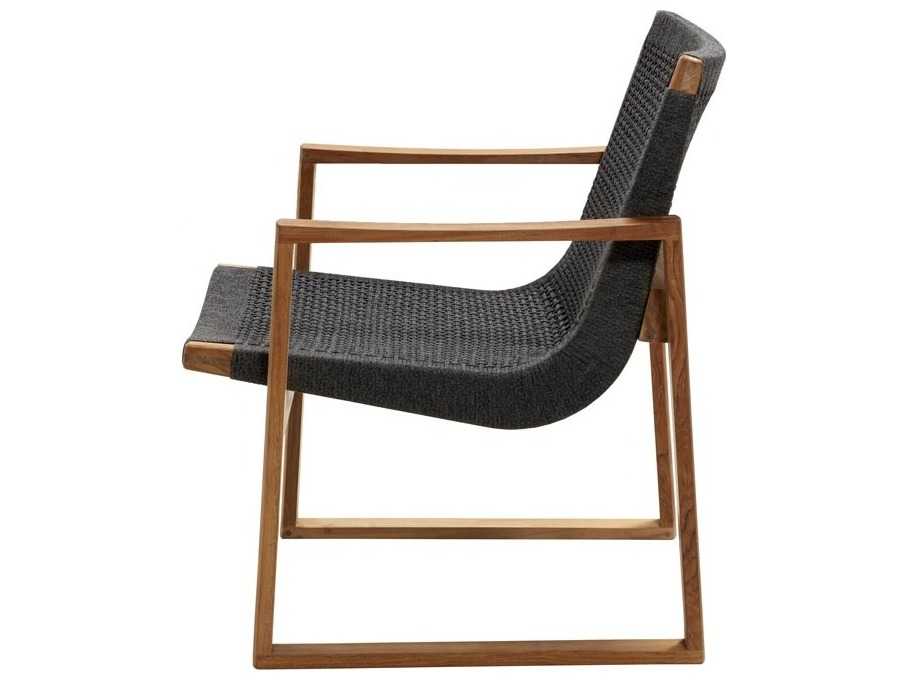 Cane Line Outdoor Endless Teak / Dark Grey Soft Rope Lounge Chair
