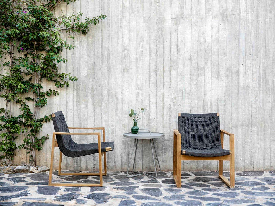 Cane Line Outdoor Endless Teak / Dark Grey Soft Rope Lounge Chair