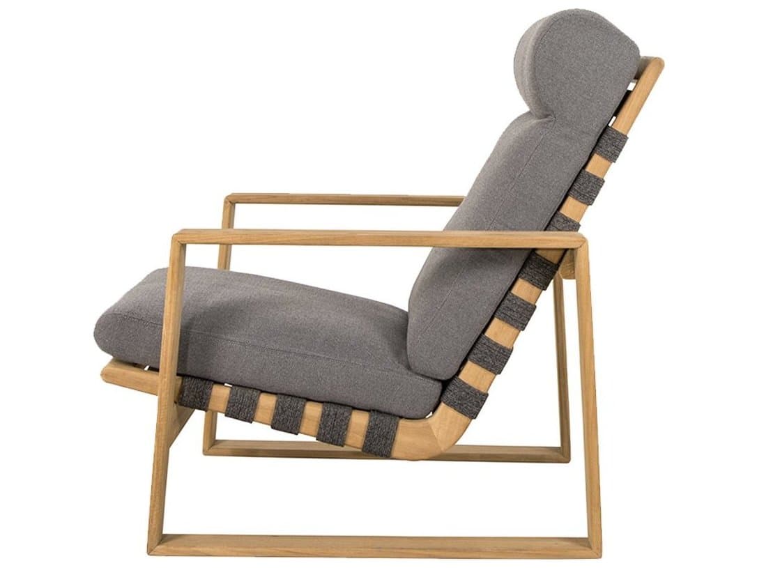 Cane Line Outdoor Endless Teak/Dark Grey Soft Rope Highback Lounge Chair