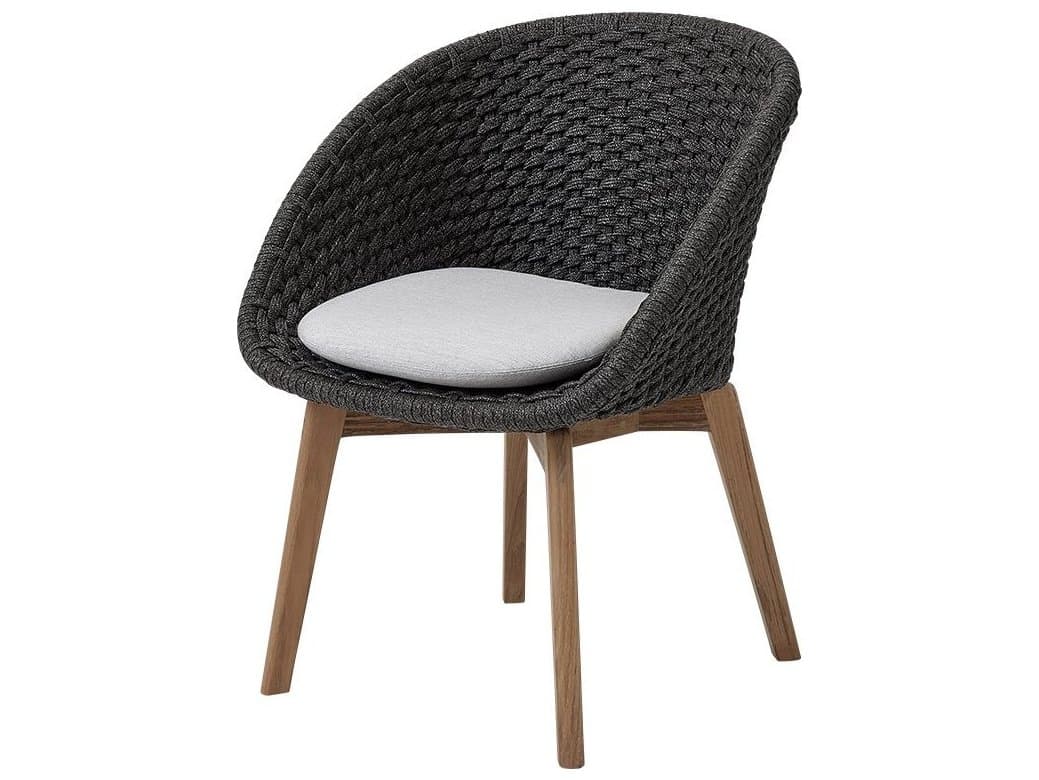 Cane Line Outdoor Peacock Teak Soft Rope Dining Arm Chair