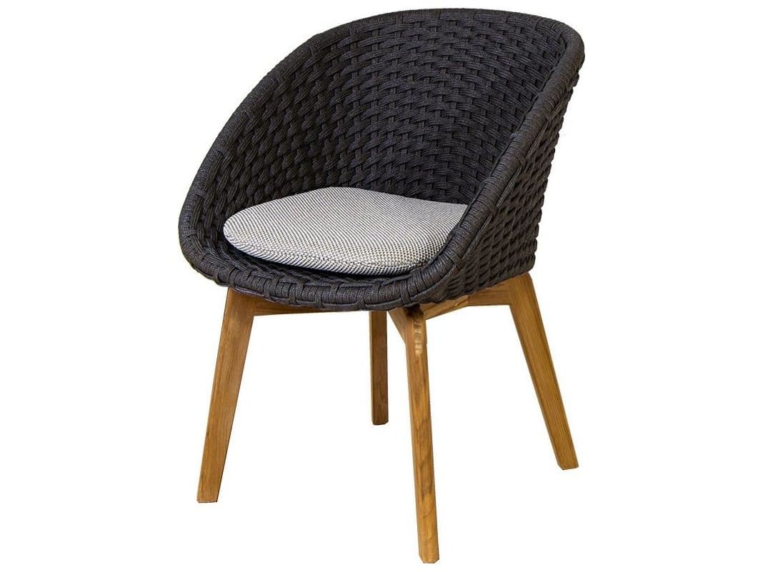 Cane Line Outdoor Peacock Teak Soft Rope Dining Arm Chair