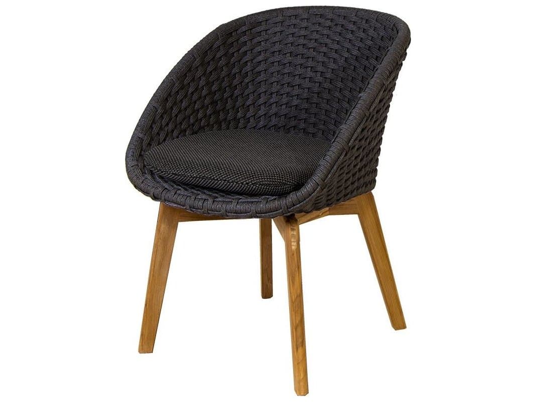 Cane Line Outdoor Peacock Teak Soft Rope Dining Arm Chair