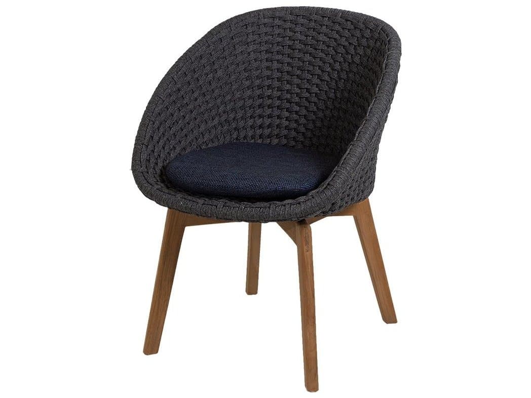 Cane Line Outdoor Peacock Teak Soft Rope Dining Arm Chair