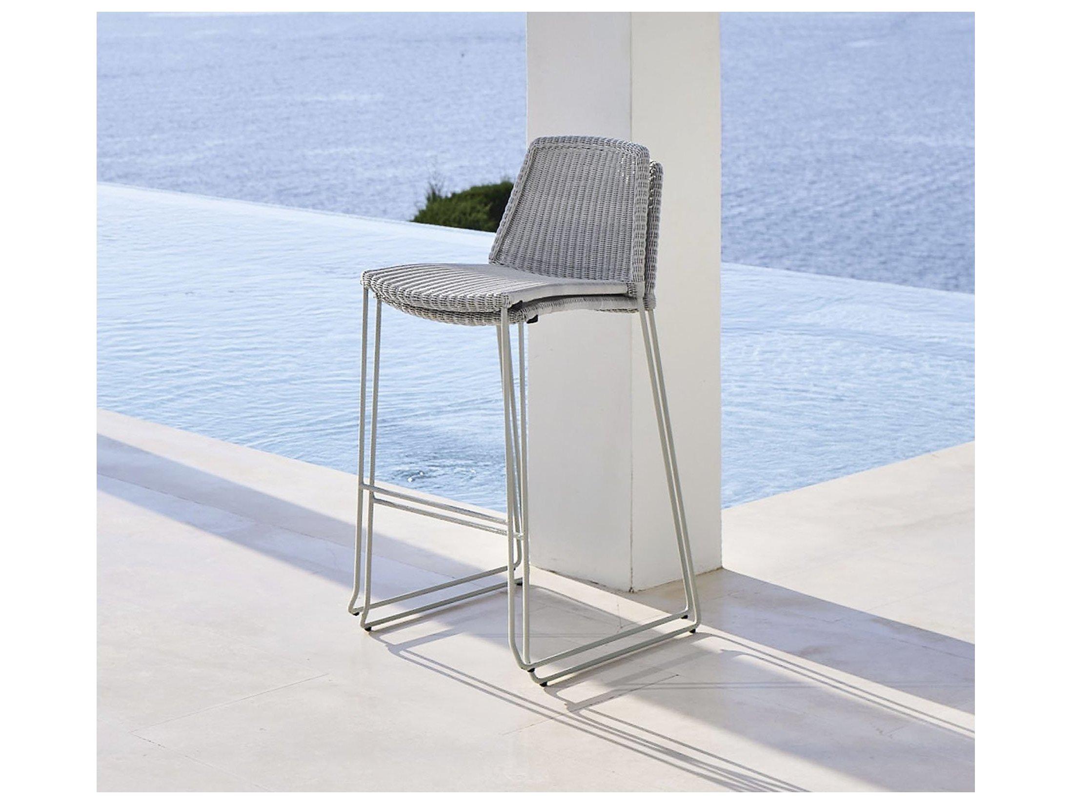 Cane Line Outdoor Breeze Aluminum Wicker Bar Side Chair