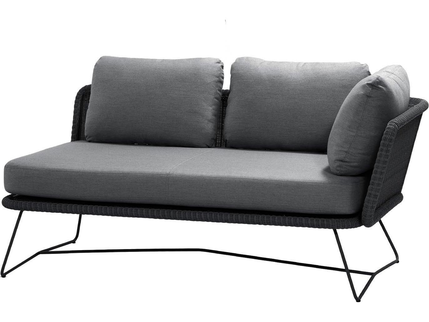 Cane Line Outdoor Horizon Steel Wicker Left Arm Sofa