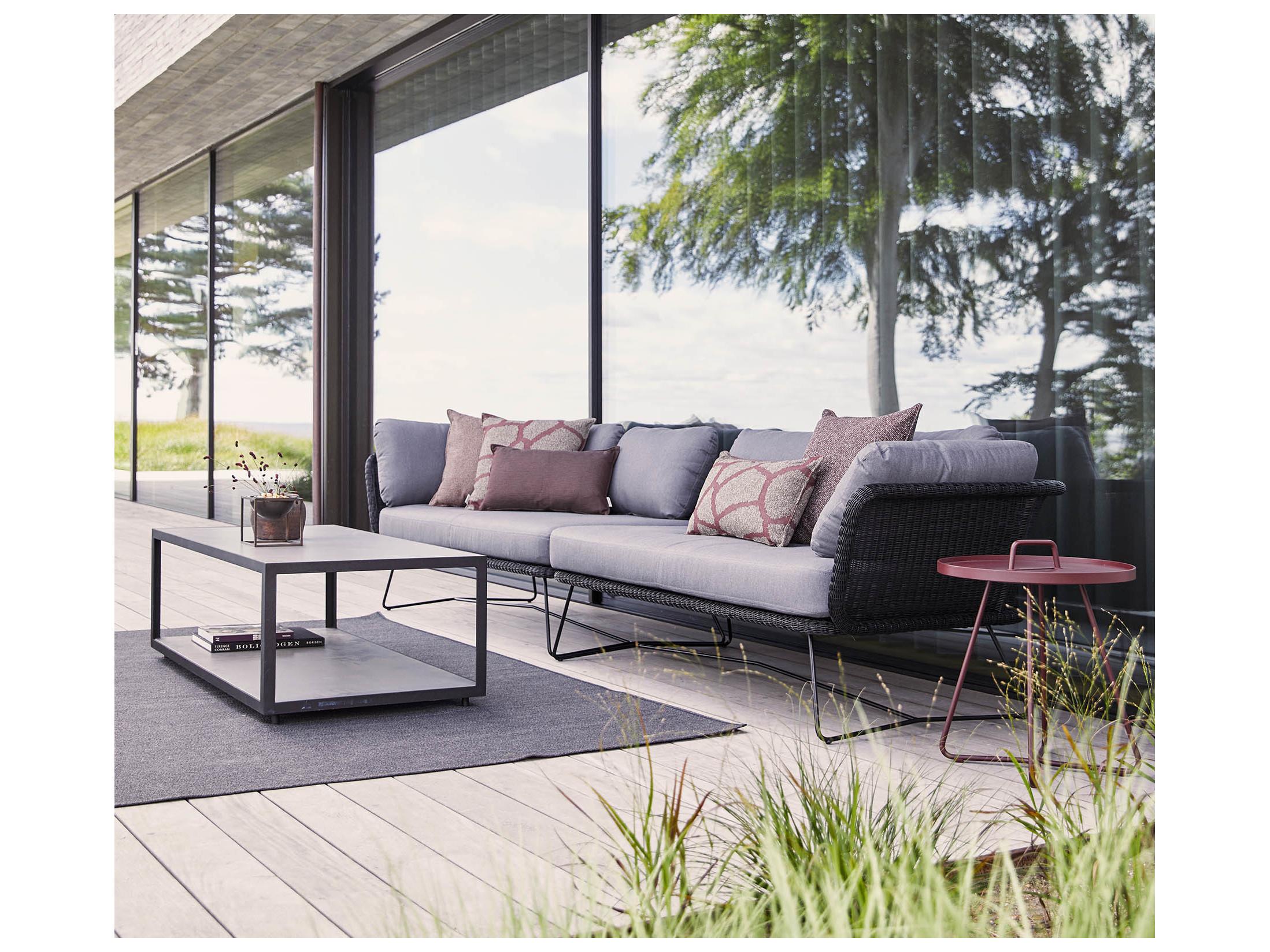 Cane Line Outdoor Horizon Steel Wicker Left Arm Sofa