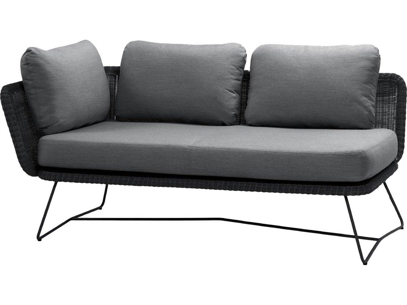 Cane Line Outdoor Horizon Steel Wicker Right Arm Sofa