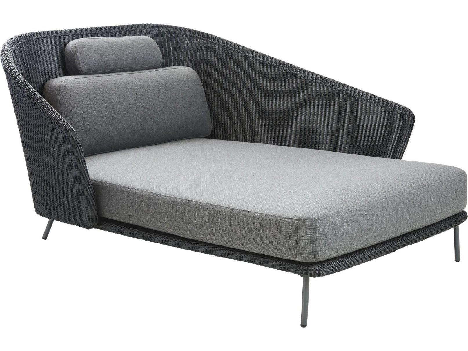 Cane Line Outdoor Mega Aluminum Wicker Left Arm Daybed