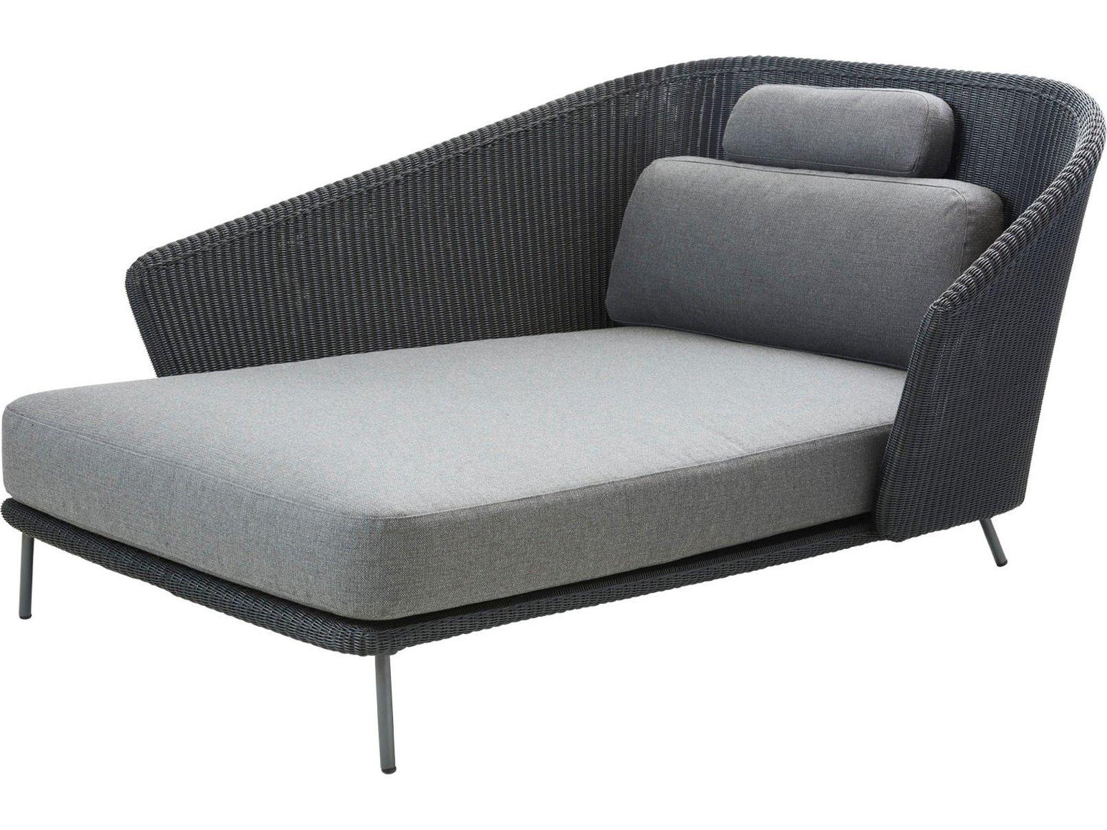 Cane Line Outdoor Mega Aluminum Wicker Right Arm Daybed