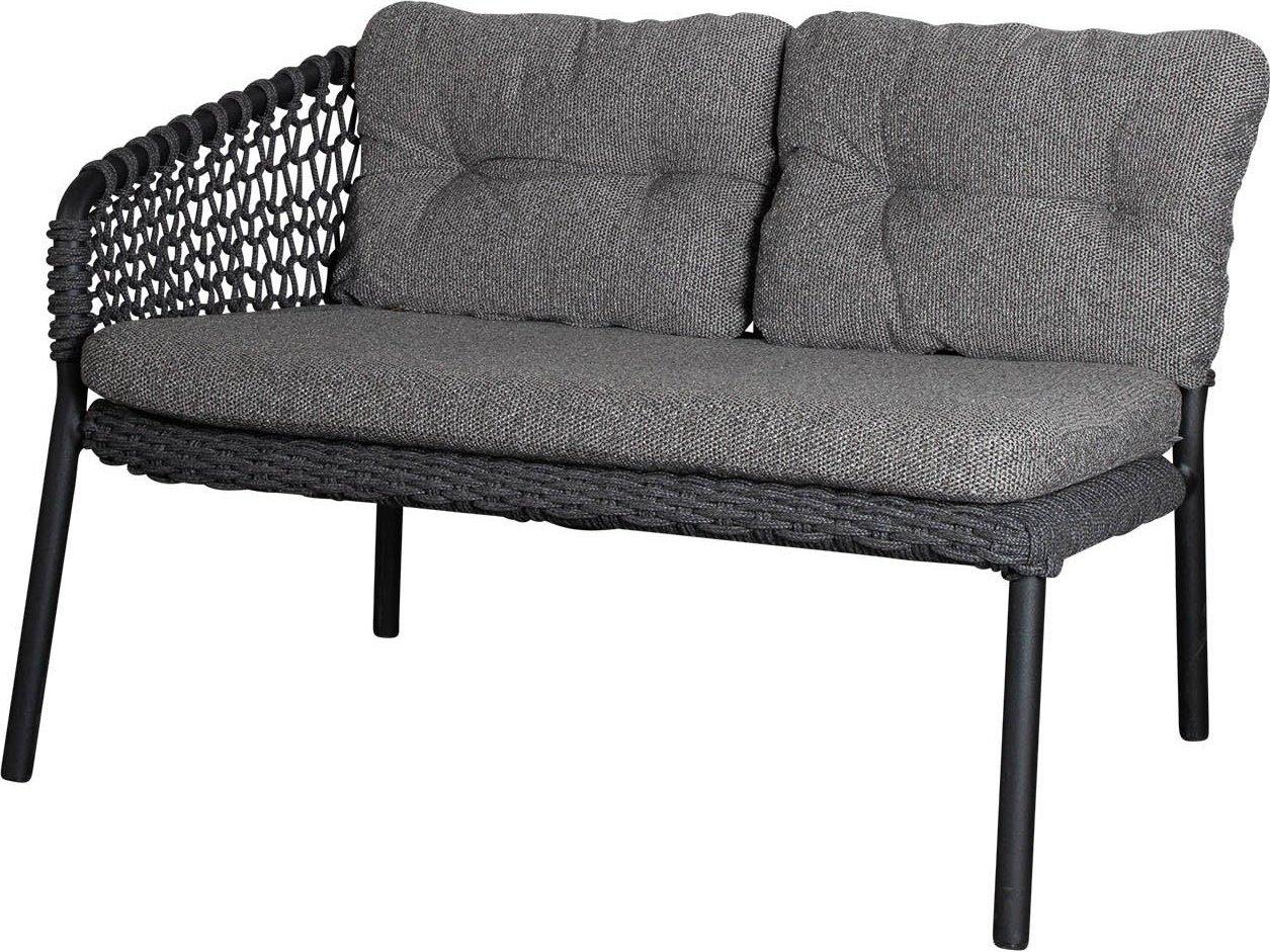 Cane Line Outdoor Ocean Dark Grey Aluminum Soft Rope Module Right Arm Sofa