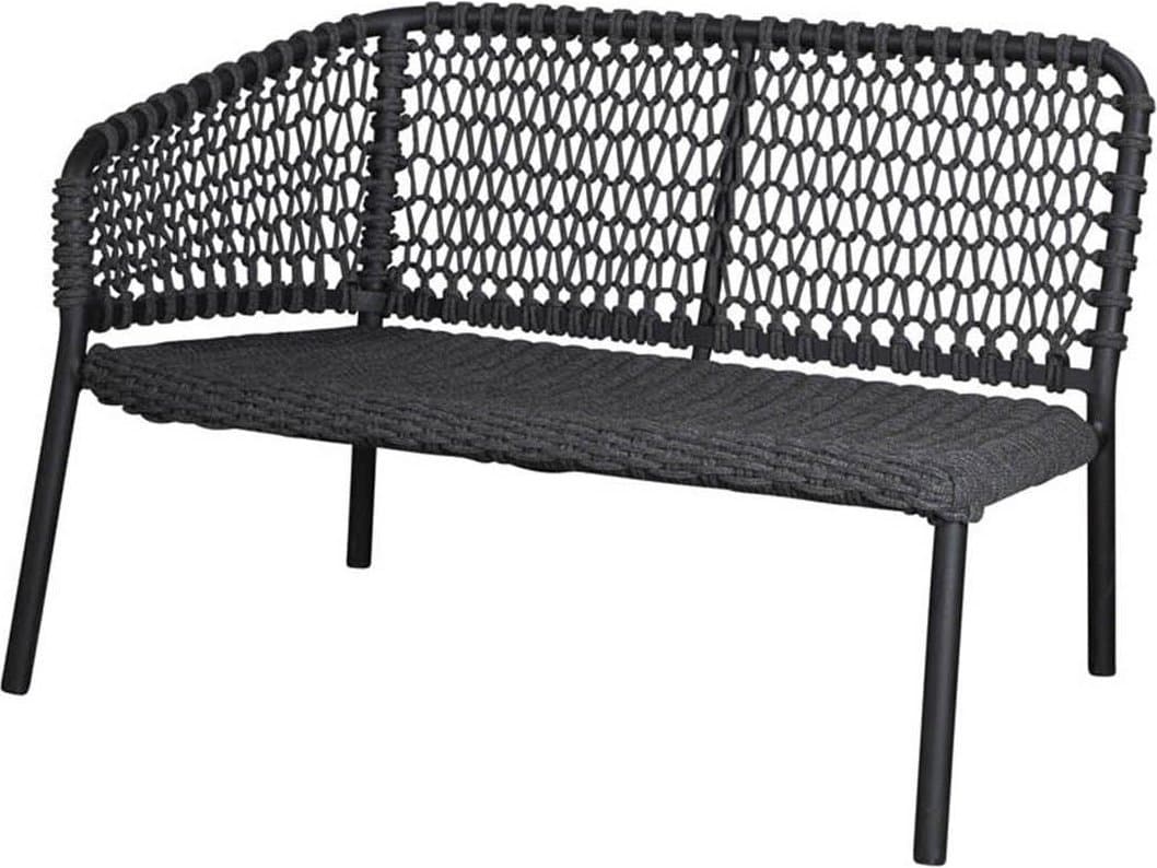 Cane Line Outdoor Ocean Dark Grey Aluminum Soft Rope Module Right Arm Sofa