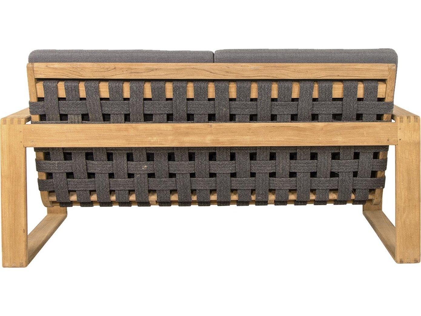 Cane Line Outdoor Endless Teak/Dark Grey Soft Rope Loveseat