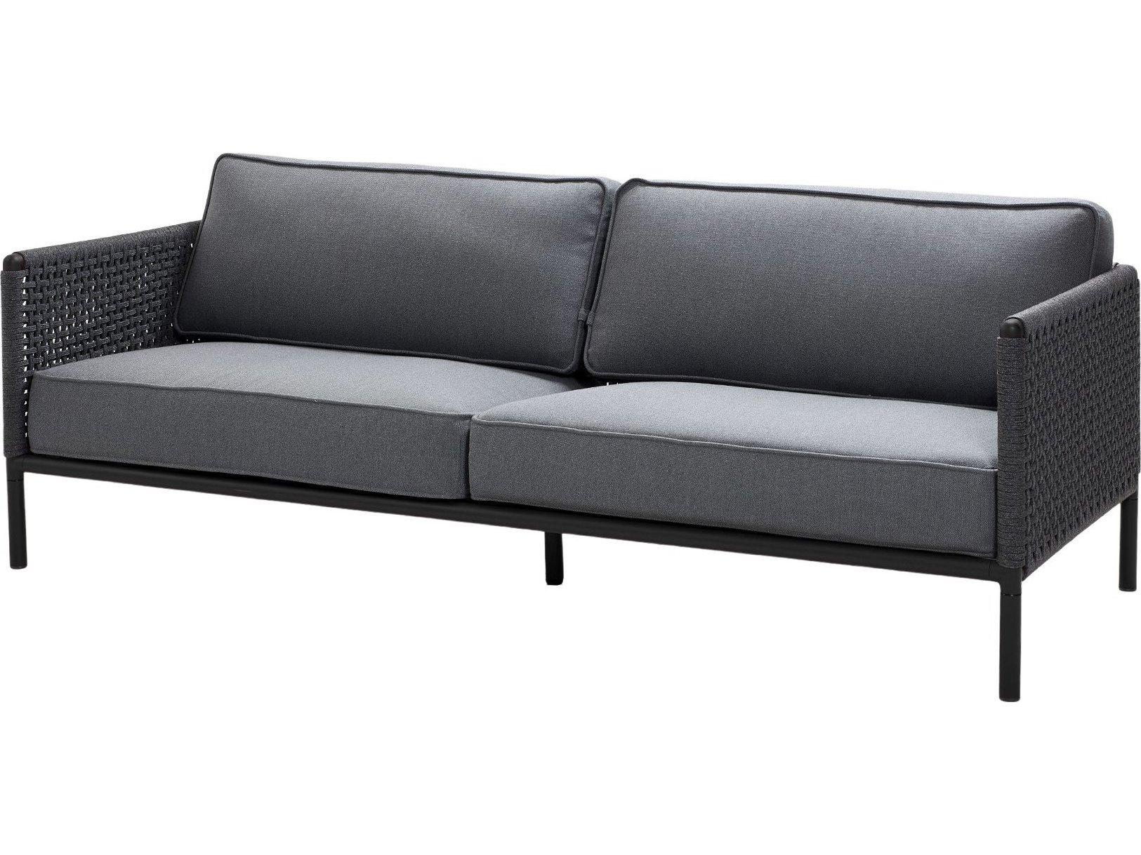 Cane Line Outdoor Encore Aluminum Wicker Cushion Sofa