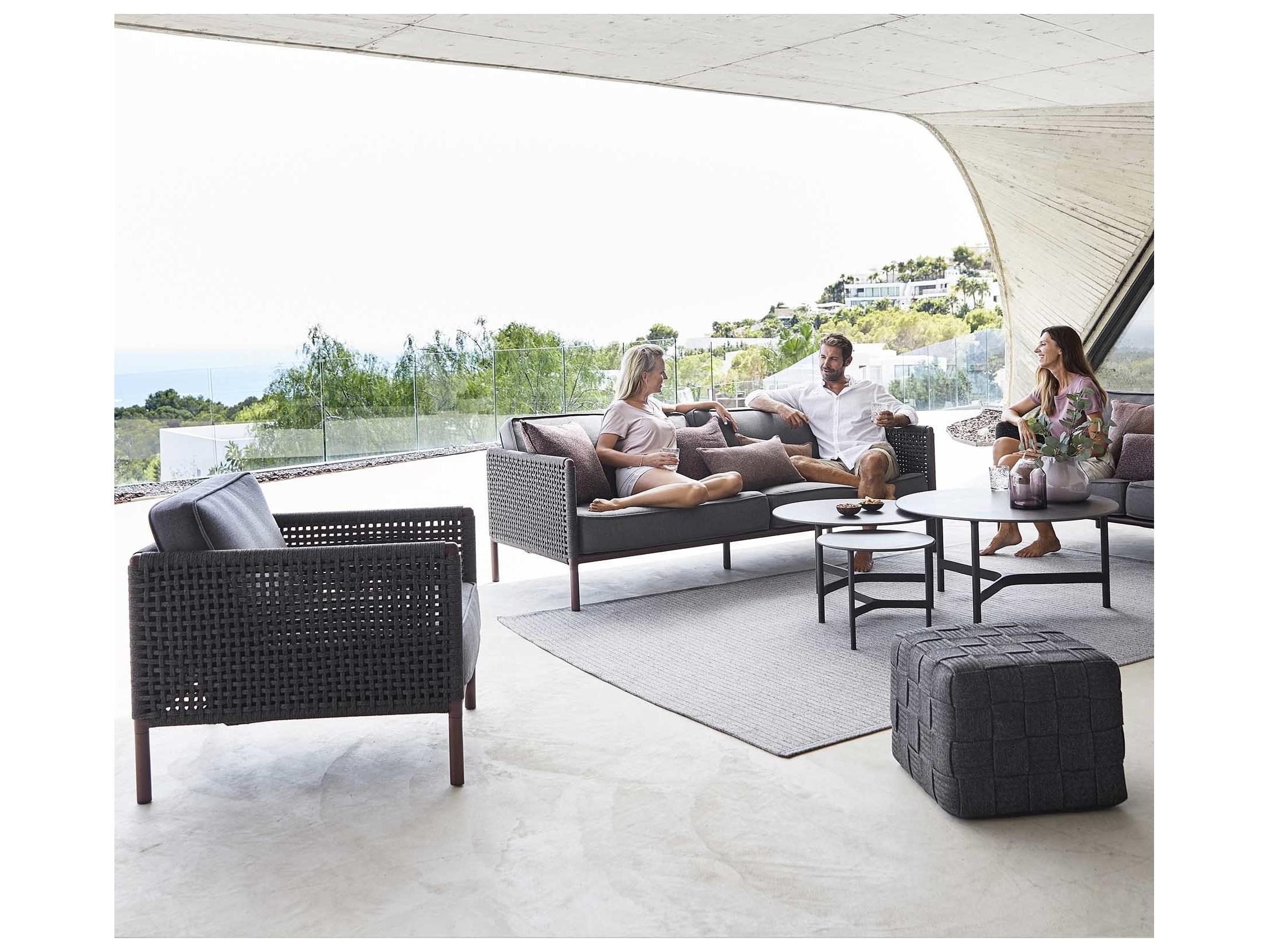 Cane Line Outdoor Encore Aluminum Wicker Cushion Sofa