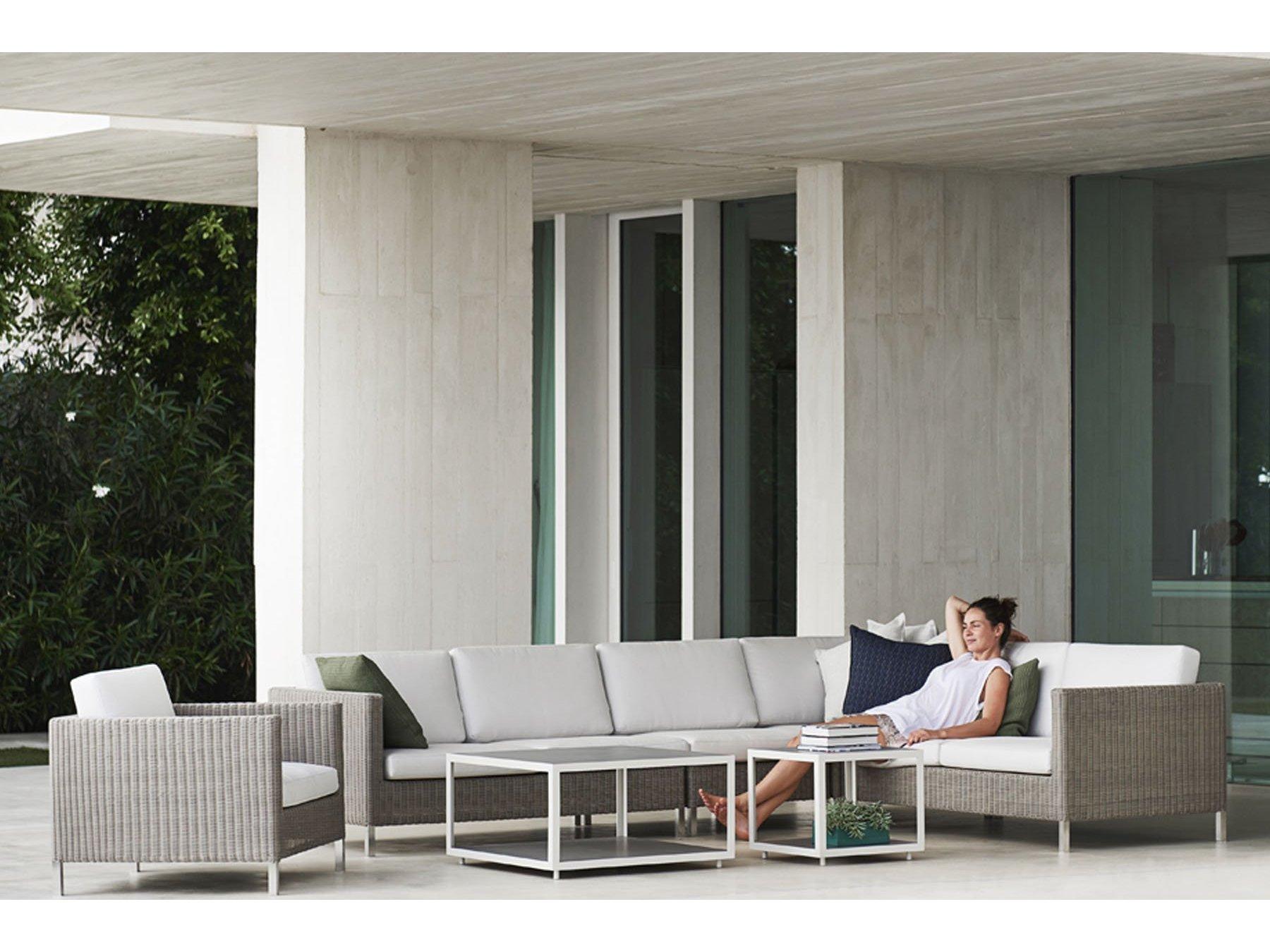 Cane Line Outdoor Connect Taupe Wicker Corner Lounge Chair