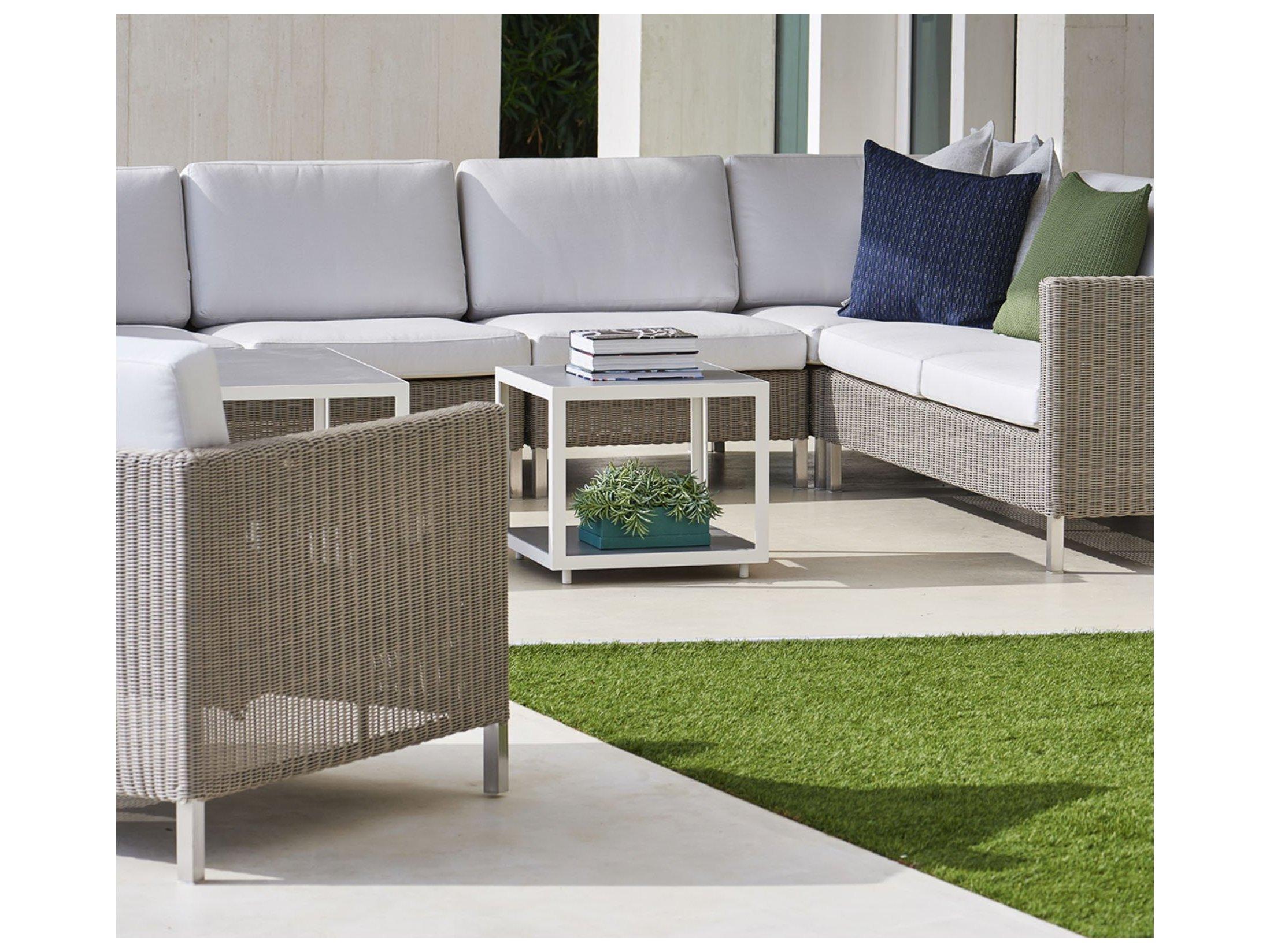 Cane Line Outdoor Connect Taupe Wicker Corner Lounge Chair