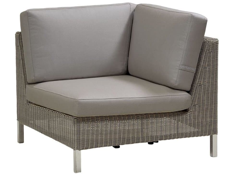 Cane Line Outdoor Connect Taupe Wicker Corner Lounge Chair