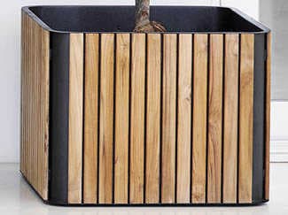 Cane Line Outdoor Combine Lava Grey Aluminum Teak Planter