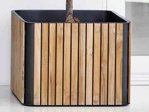 Cane Line Outdoor Combine Lava Grey Aluminum Teak Planter