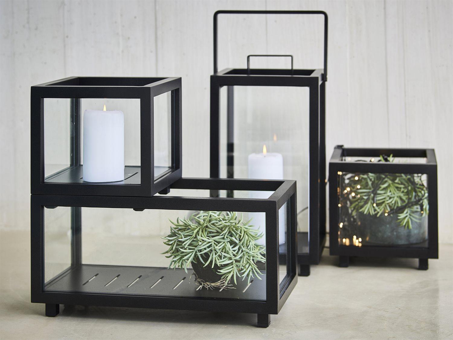 Cane Line Outdoor Lightbox Lava Grey Aluminum Small Lantern