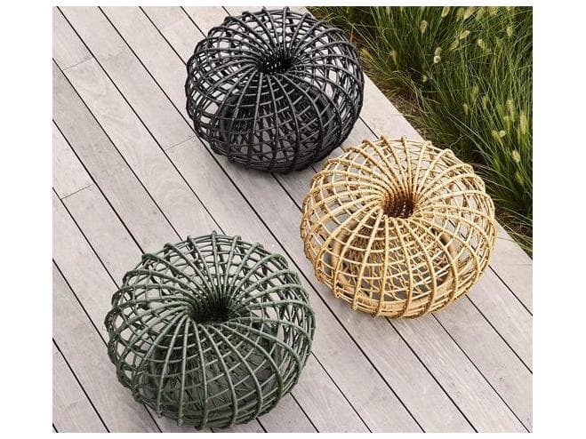 Cane Line Outdoor Nest Wicker Aluminum Small Foot Stool