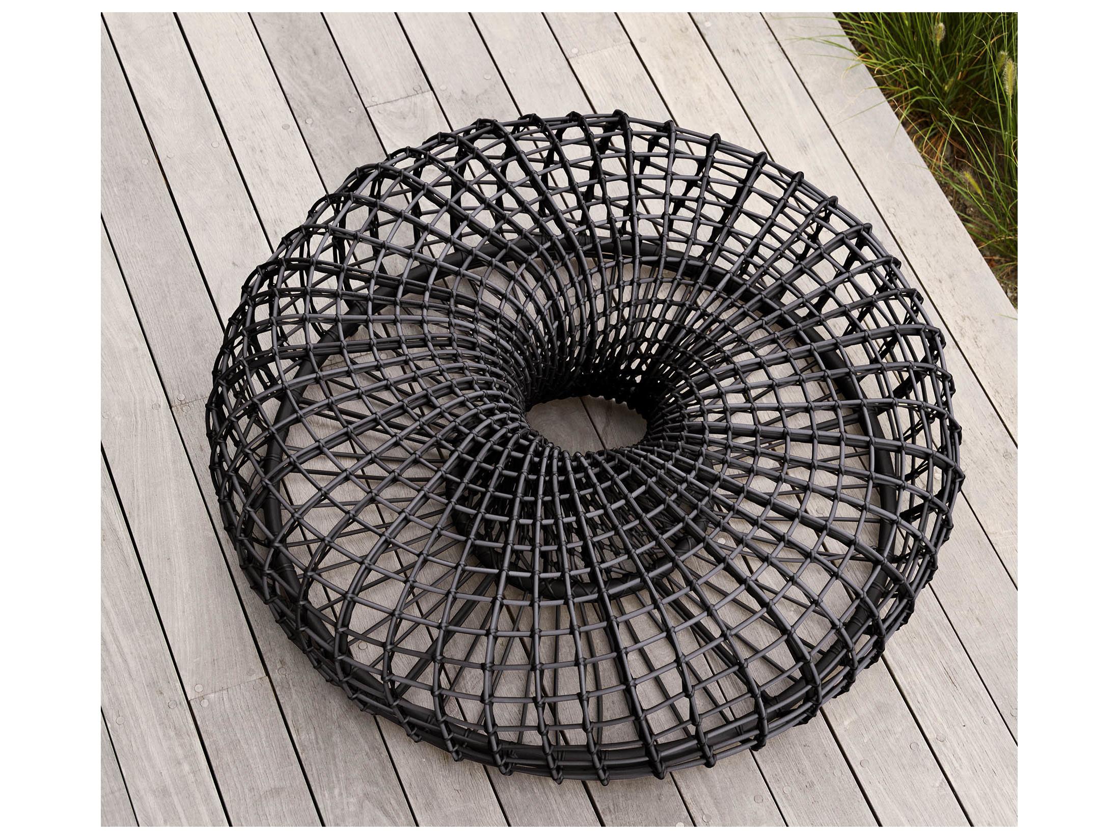 Cane Line Outdoor Nest Wicker Aluminum Large 51'' Round Coffee Table / Footstool