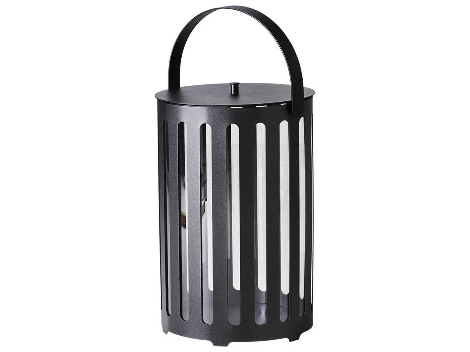 Cane Line Outdoor Light Tube Lava Grey Aluminum Large Round Lantern