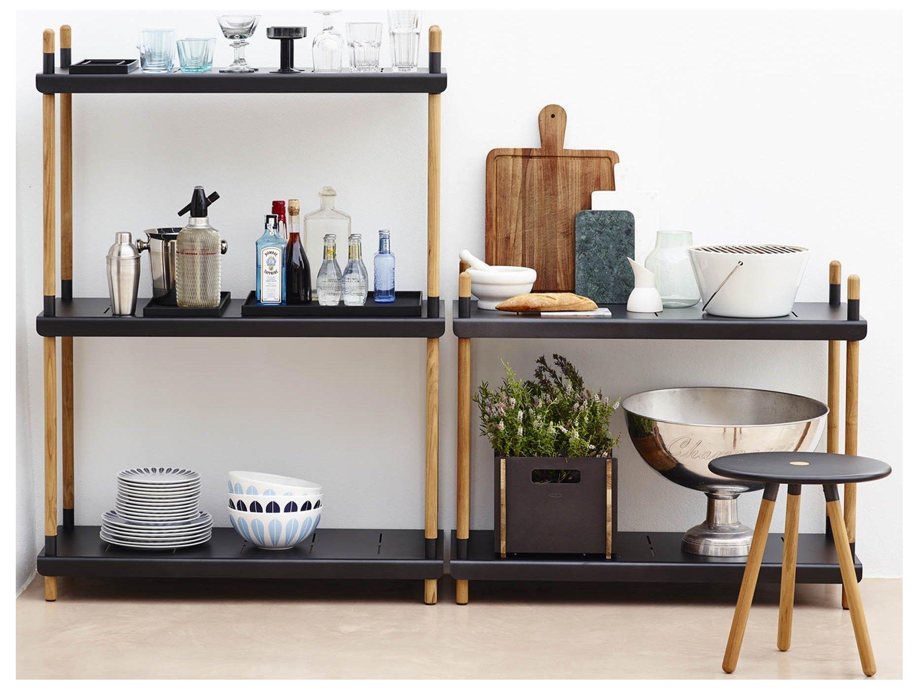 Cane Line Outdoor Frame Aluminum Teak High Shelving System