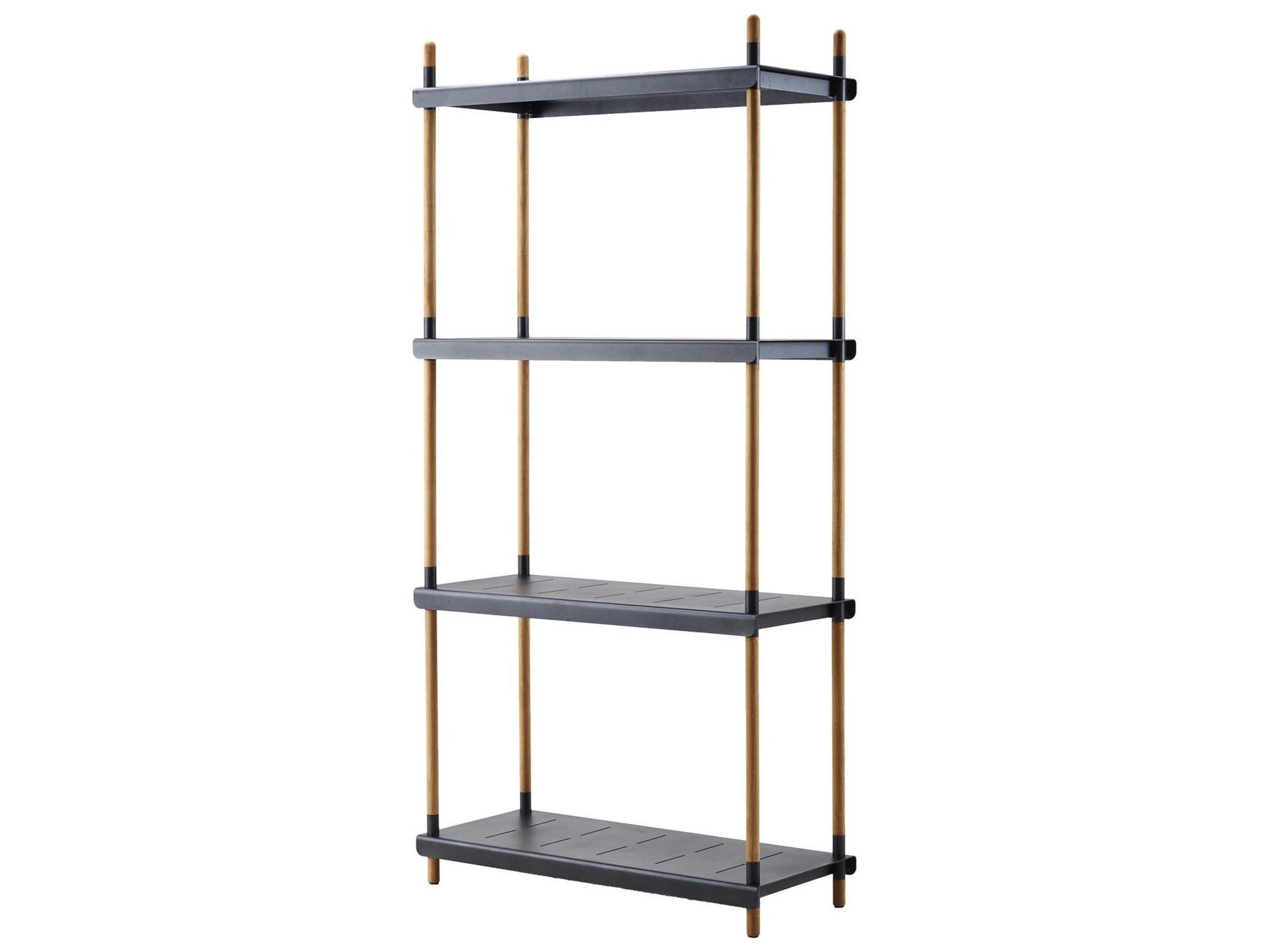 Cane Line Outdoor Frame Aluminum Teak Shelving System Complete Base Unit