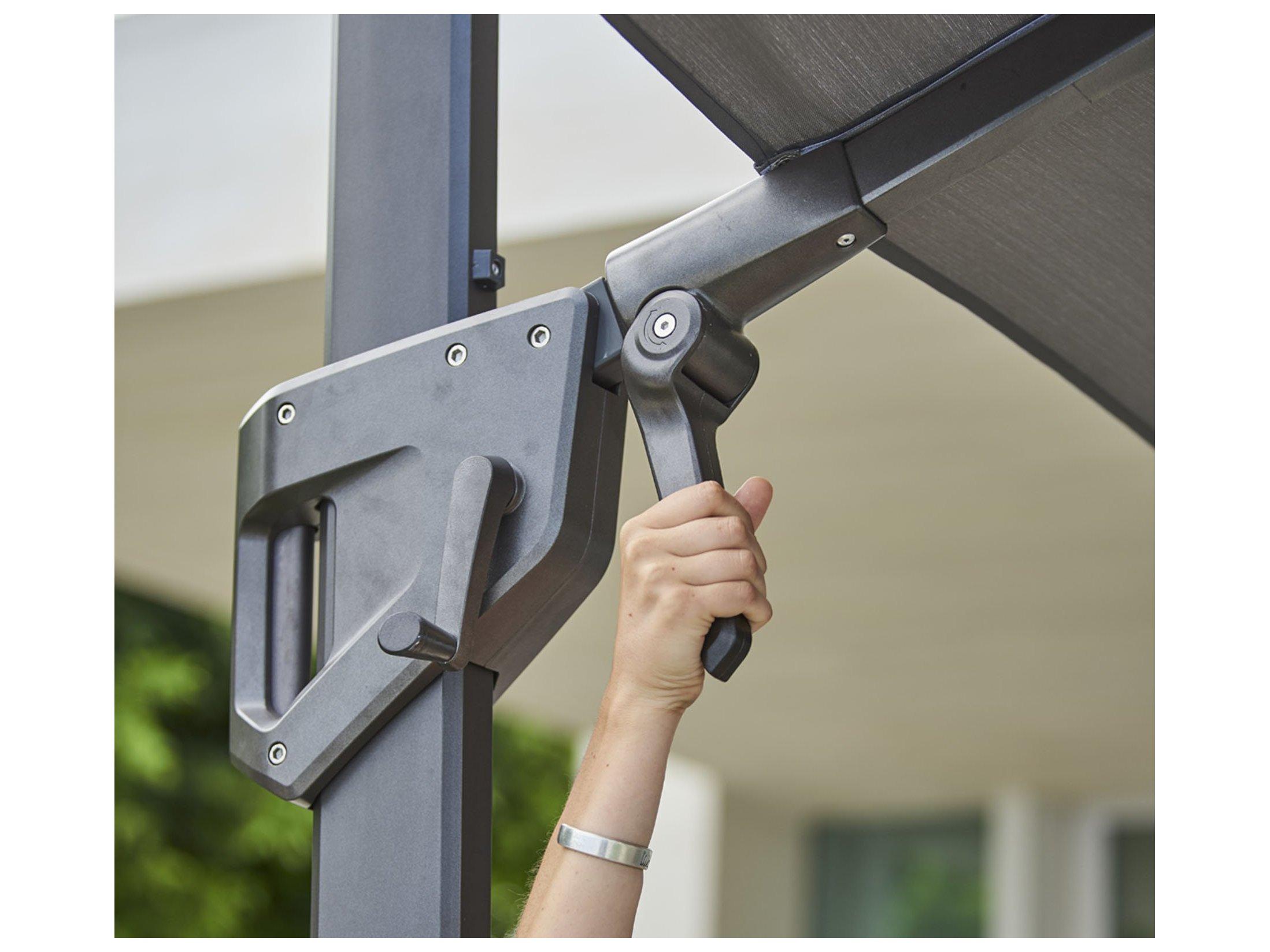 Cane Line Outdoor Parasol Hyde Luxe Aluminum 9.8 Foot Square Tilt Umbrella