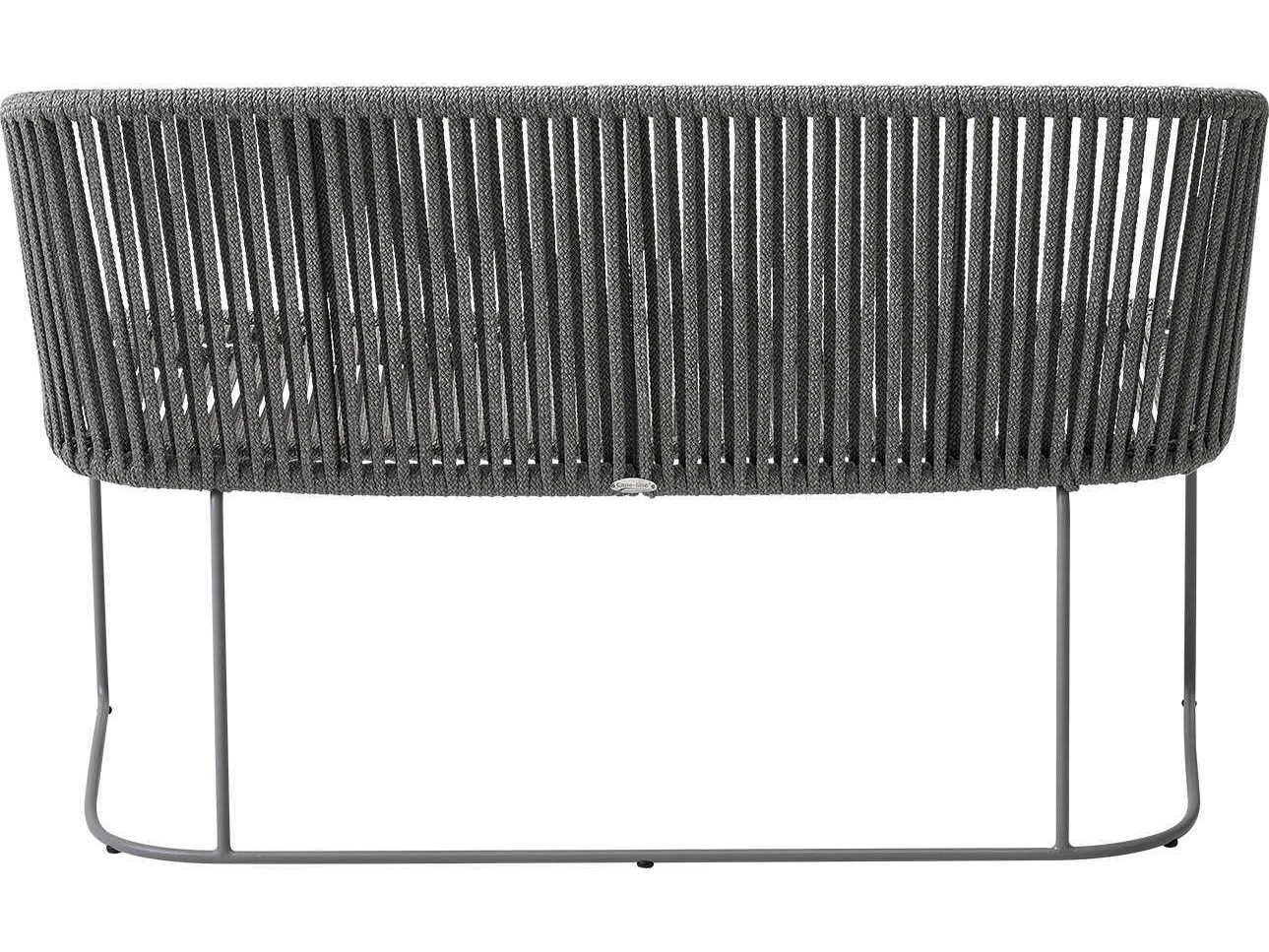 Cane Line Outdoor Moments Grey Soft Rope Aluminum Strap Bench