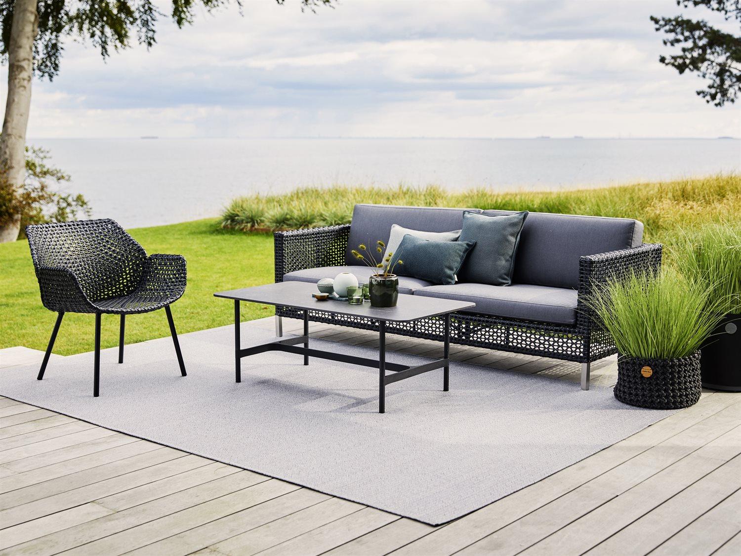 Cane Line Outdoor Dot Multi Color Soft Rope 118''W x 78''D Rectangular Carpet