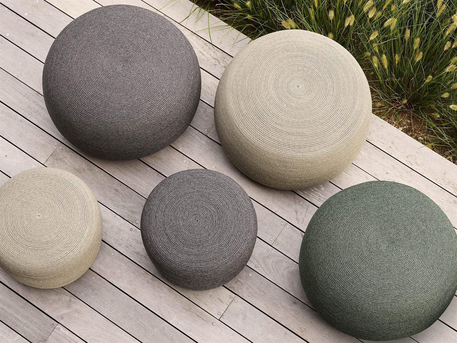 Cane Line Outdoor Circle Soft Rope Small Footstool