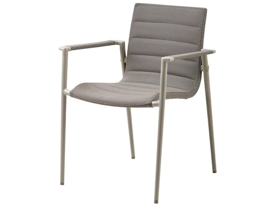 Cane Line Outdoor Core Aluminum Cushion Stackable Dining Arm Chair