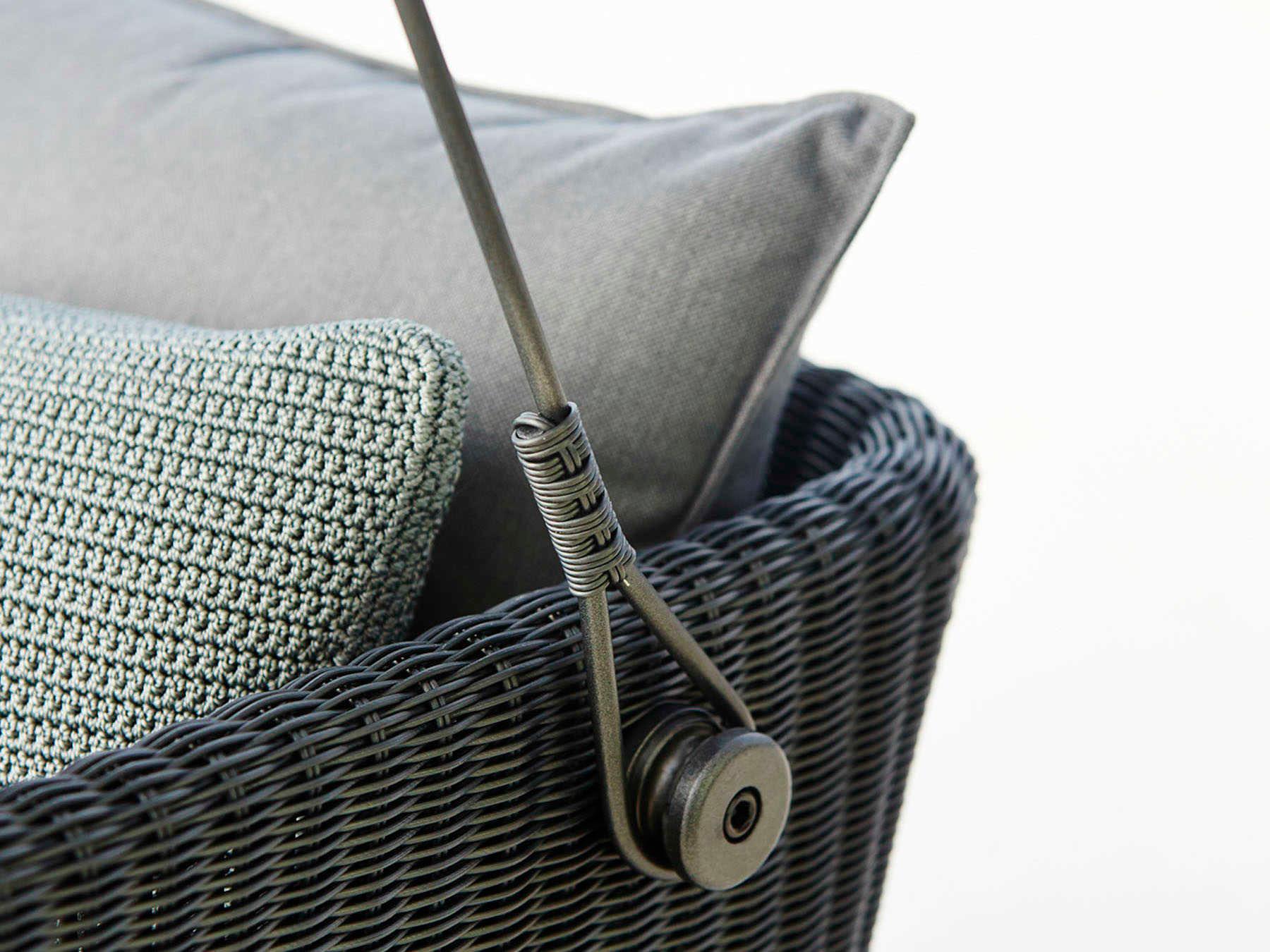 Cane Line Outdoor Cave Graphite Weave Aluminum Swing in Grey