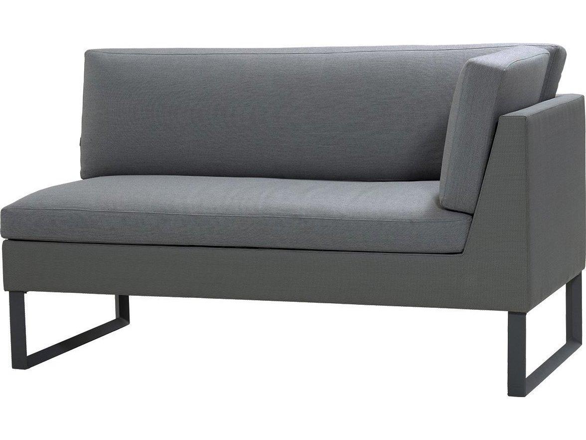 Cane Line Outdoor Flex Grey Cane Line Tex Aluminum Left Arm Loveseat in Grey