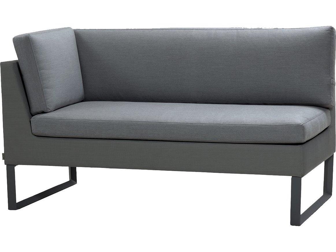 Cane Line Outdoor Flex Grey Cane Line Tex Aluminum Right Arm Loveseat in Grey
