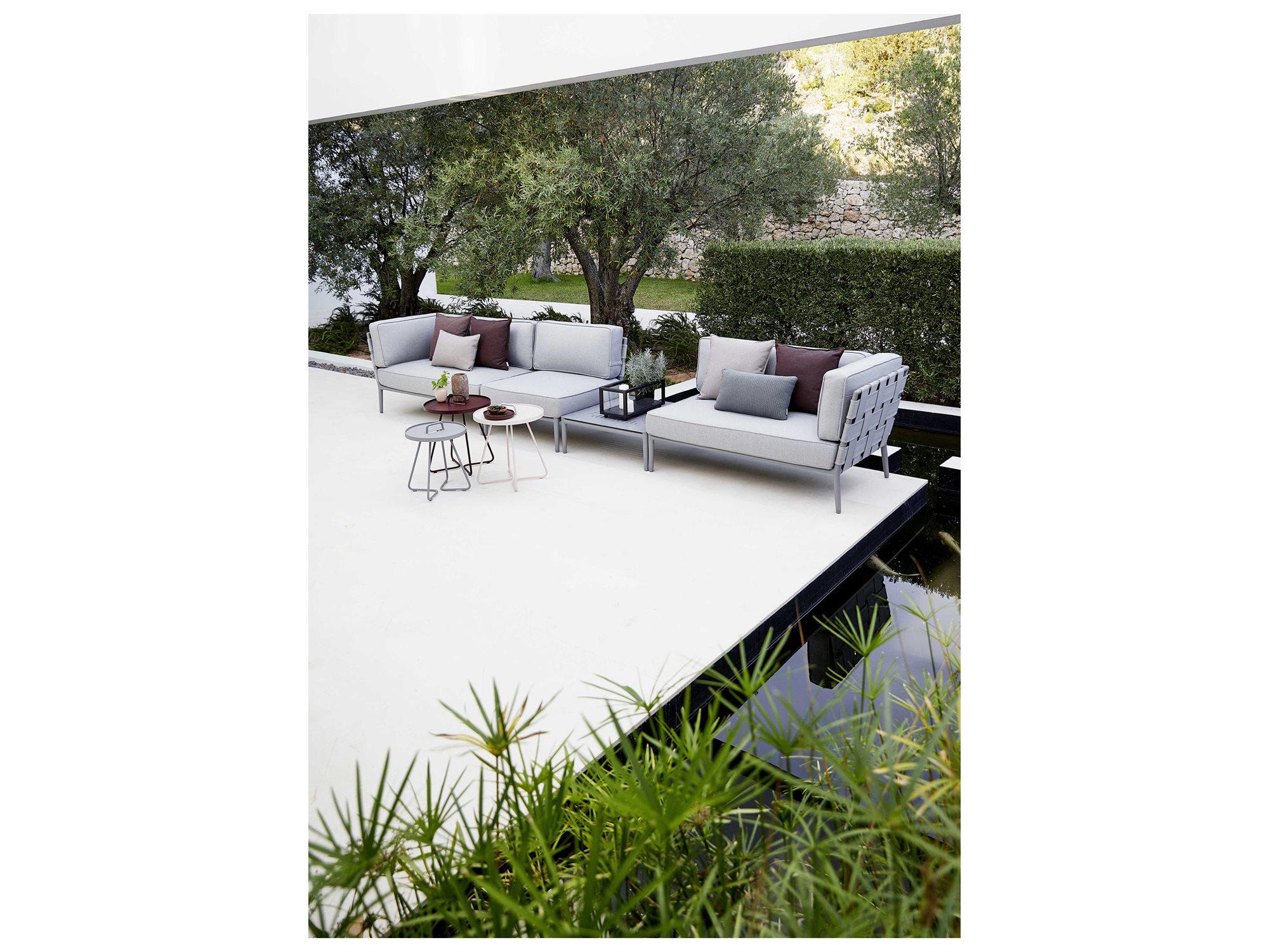 Cane Line Outdoor Conic Aluminum Cushion Sectional Lounge Set