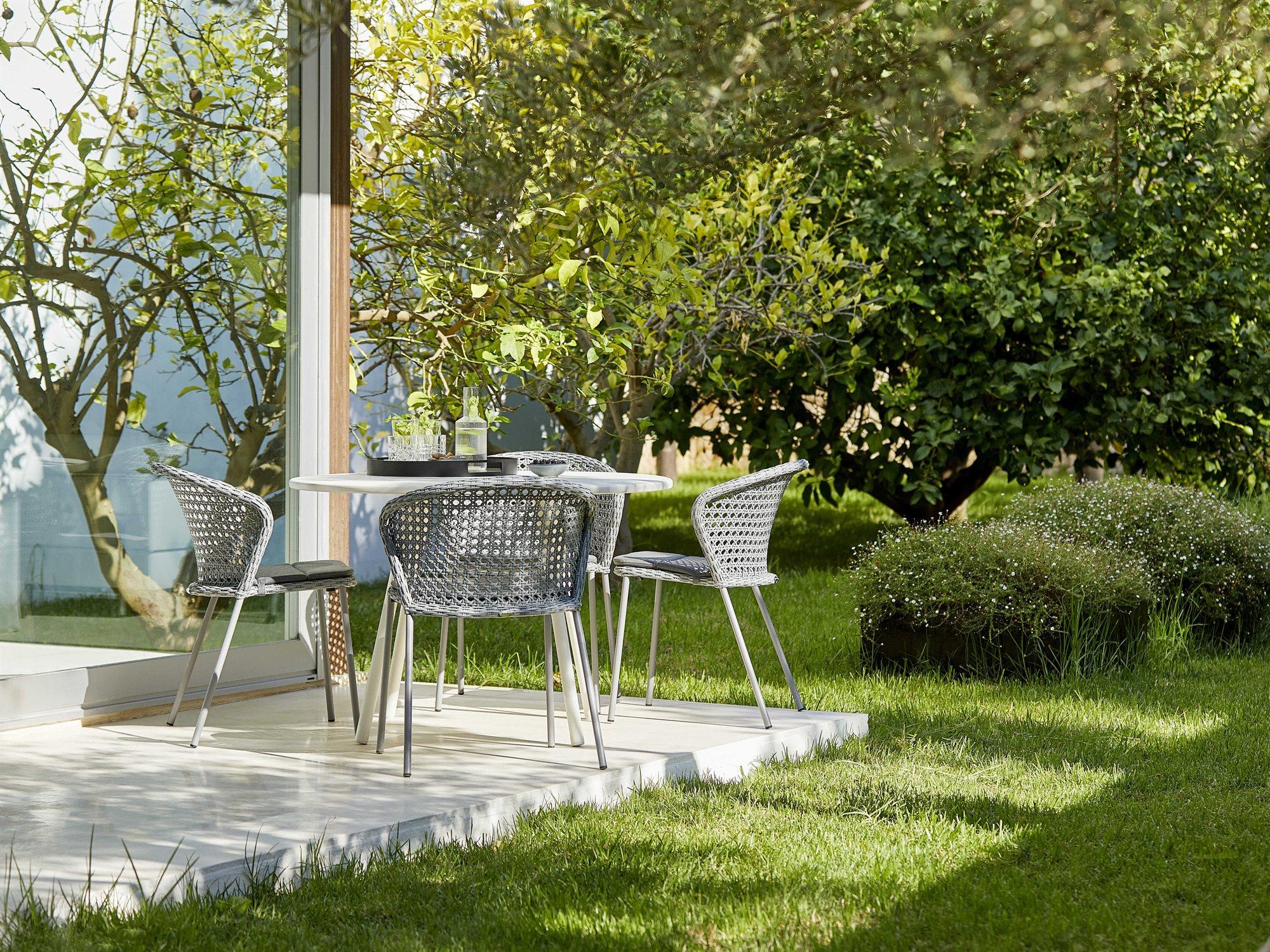 Cane Line Outdoor Lean Aluminum Wicker Dining Set