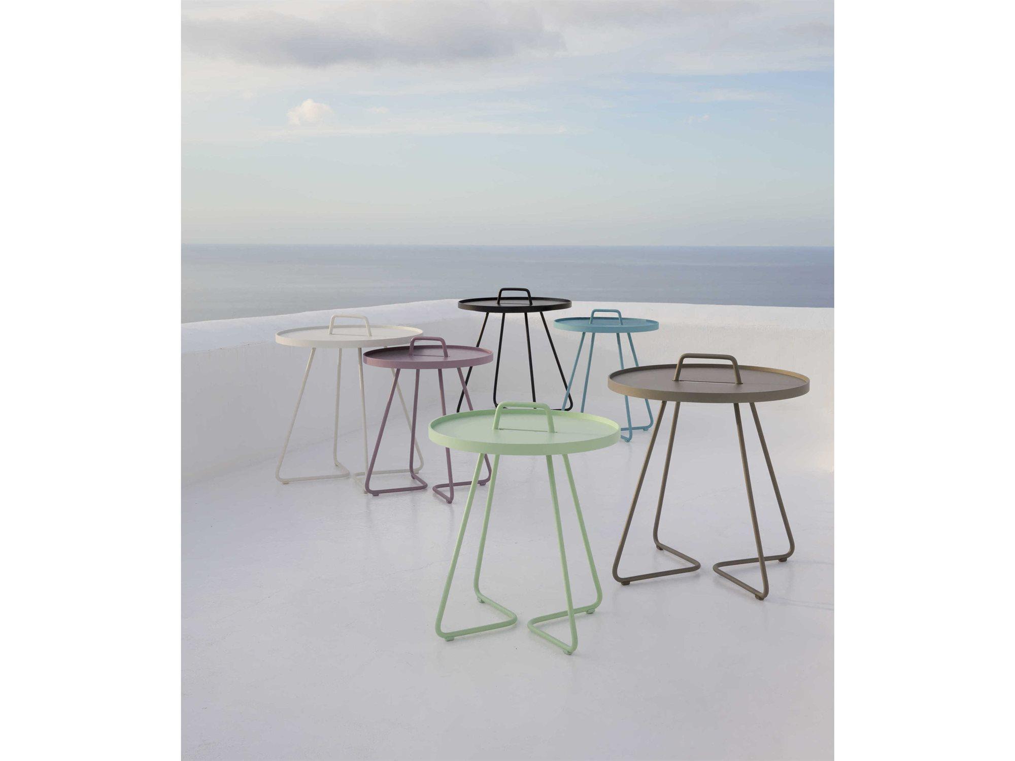 Cane Line Outdoor On-the-Move Aluminum End Table Set