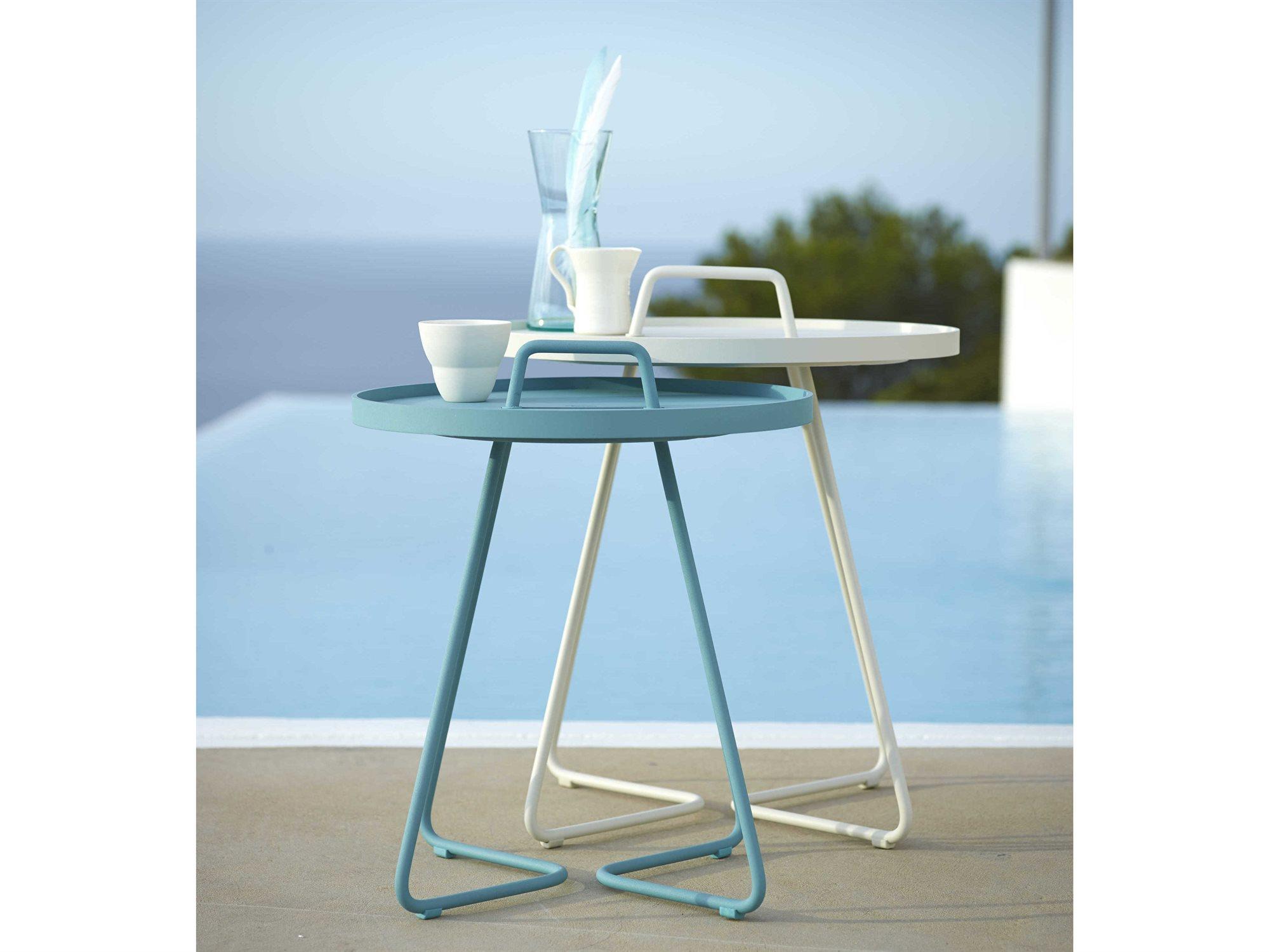 Cane Line Outdoor On-the-Move Aluminum End Table Set