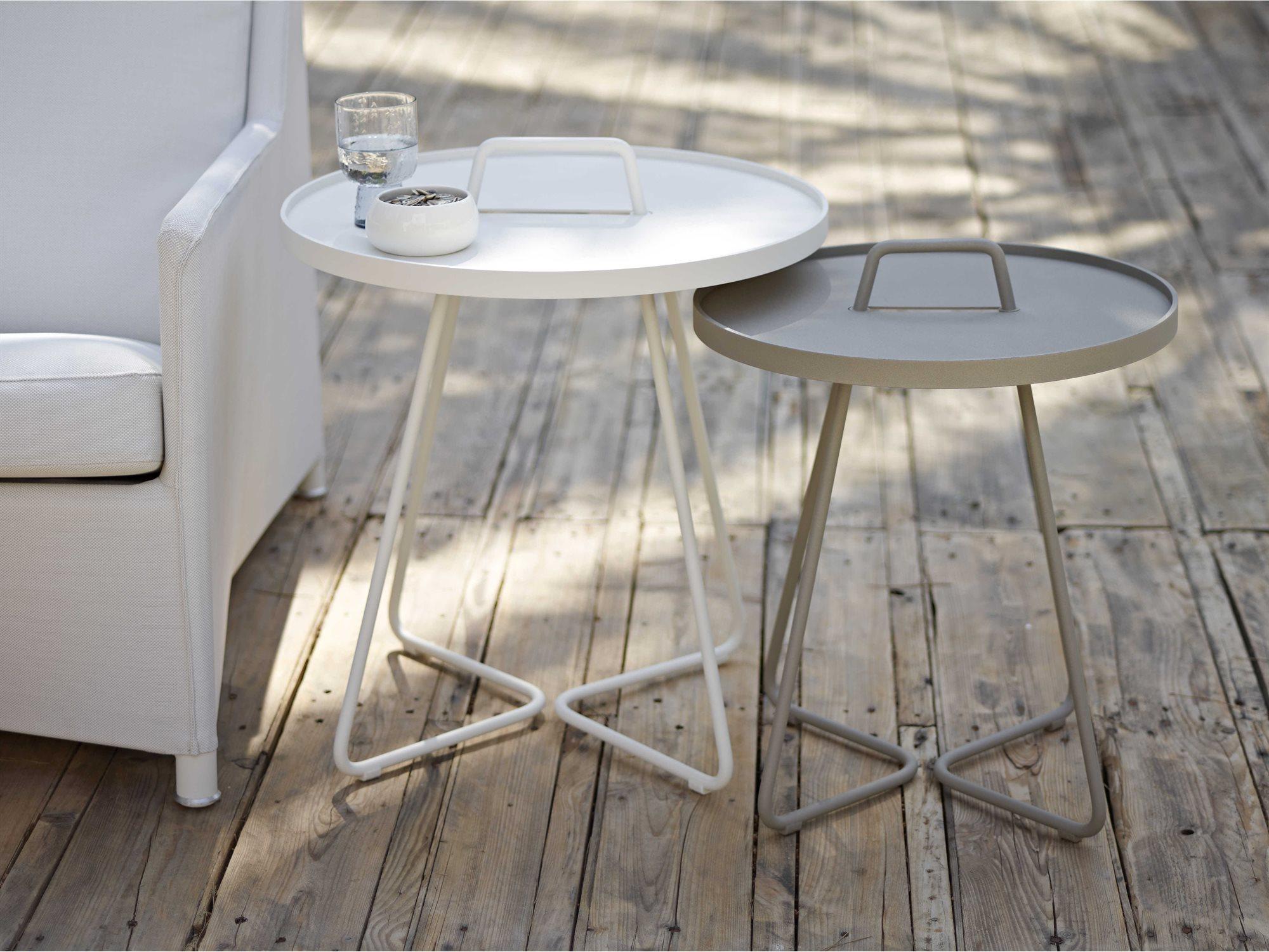 Cane Line Outdoor On-the-Move Aluminum End Table Set